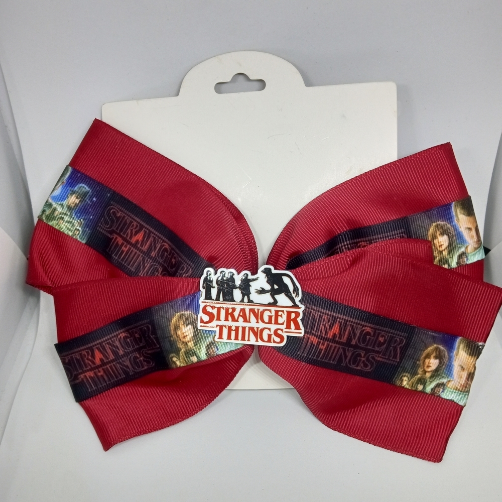 Hand Crafted Red Stranger Things Hair Bow